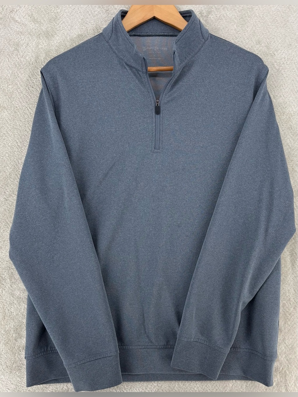 Hickey Freeman Men’s Slate Blue Quarter Zip Pullover Sweater L Performance Golf